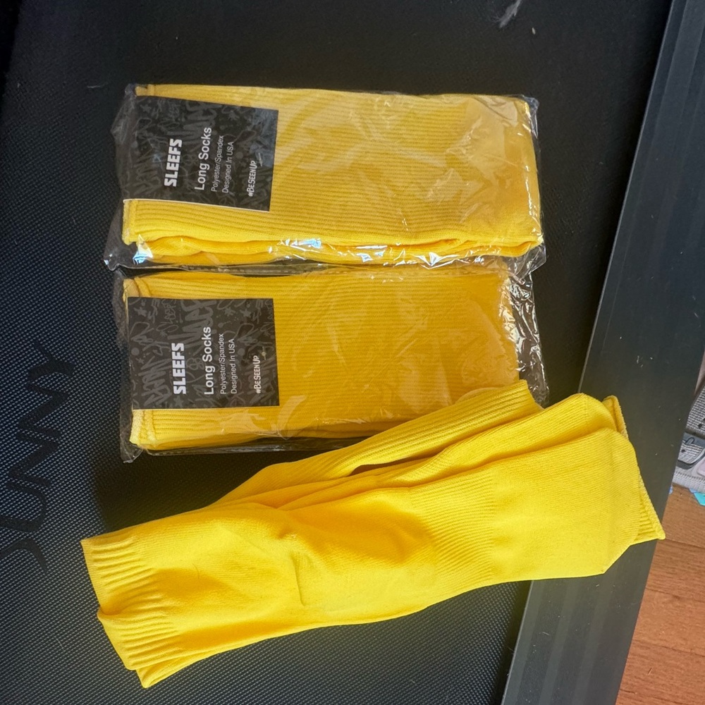3 pairs yellow soccer socks